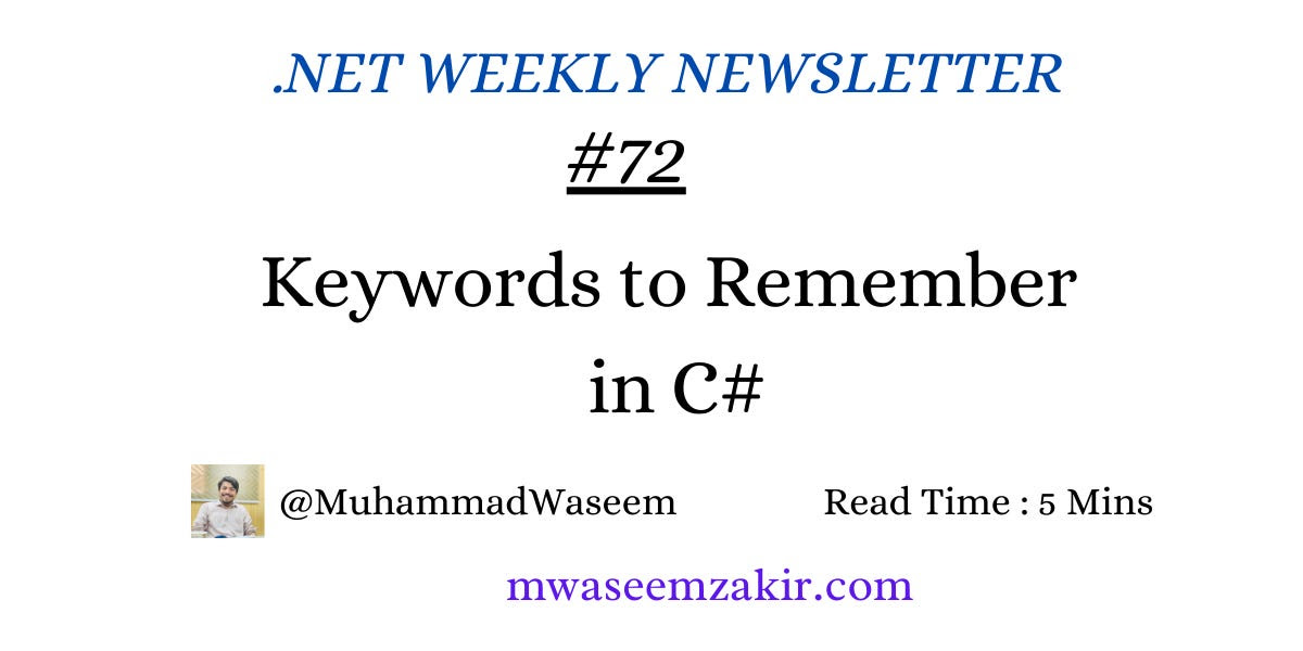 Keywords to Remember in C#