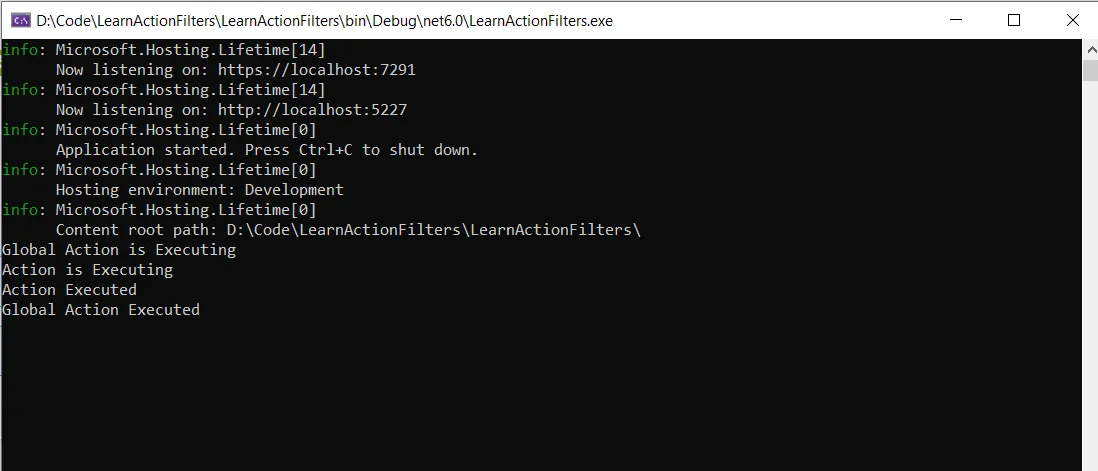 Action Filters in .NET Core