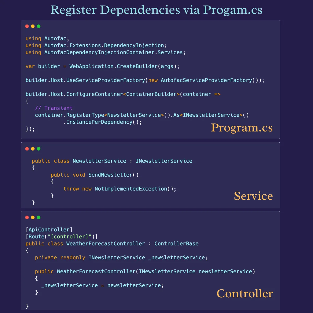 Default vs Autofac Dependency Injection Container in .NET Core 6.