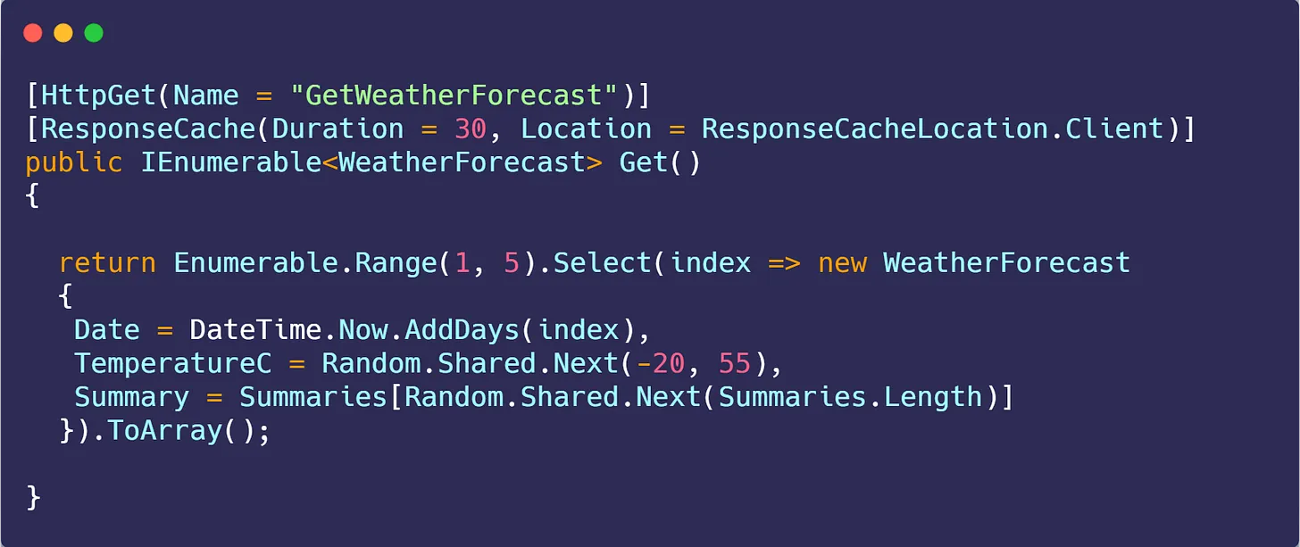 What is response caching and how to implement it in .NET Core