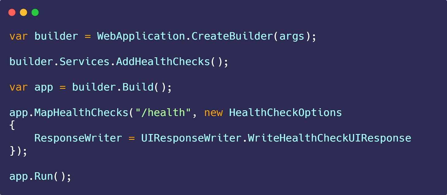 How to check health of application in .NET Core