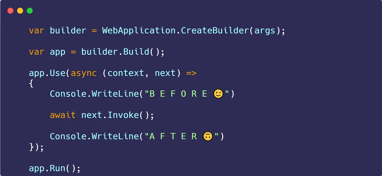 Multiple ways to create middleware in .NET Core