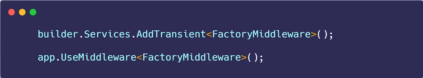 Multiple ways to create middleware in .NET Core