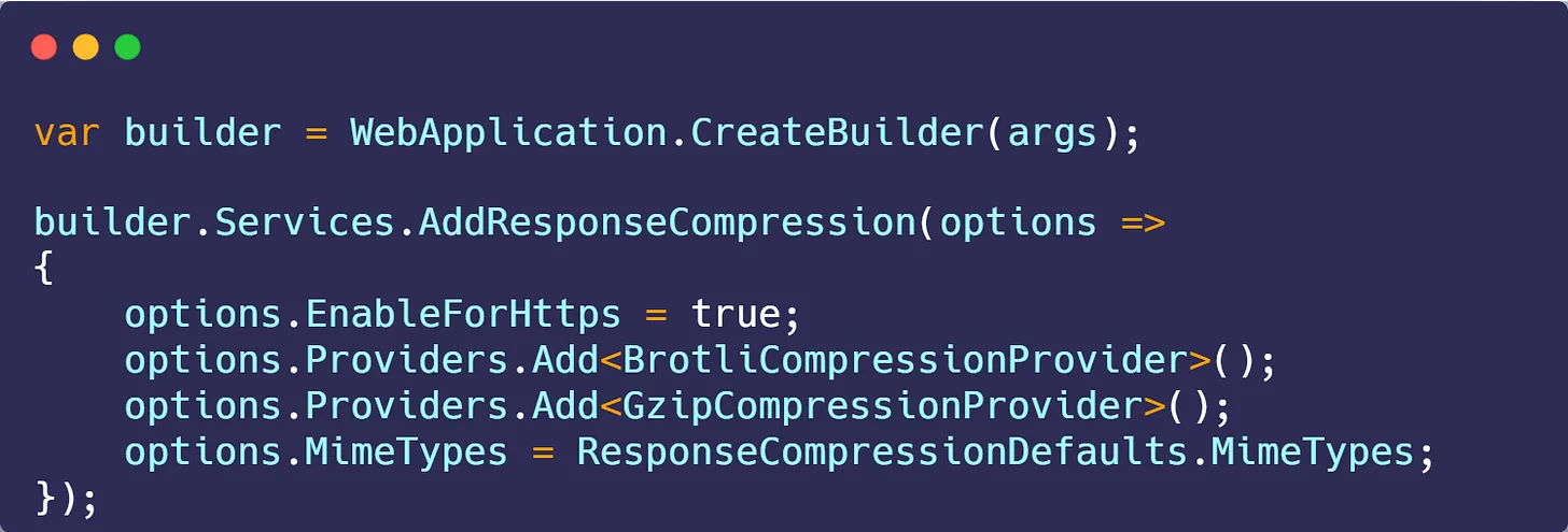 Response Compression in ASP.NET Core