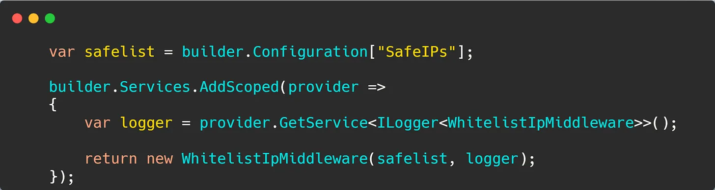 Client IP safelist for ASP.NET Core
