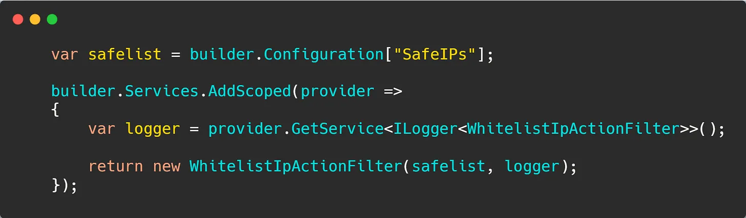 Client IP safelist for ASP.NET Core