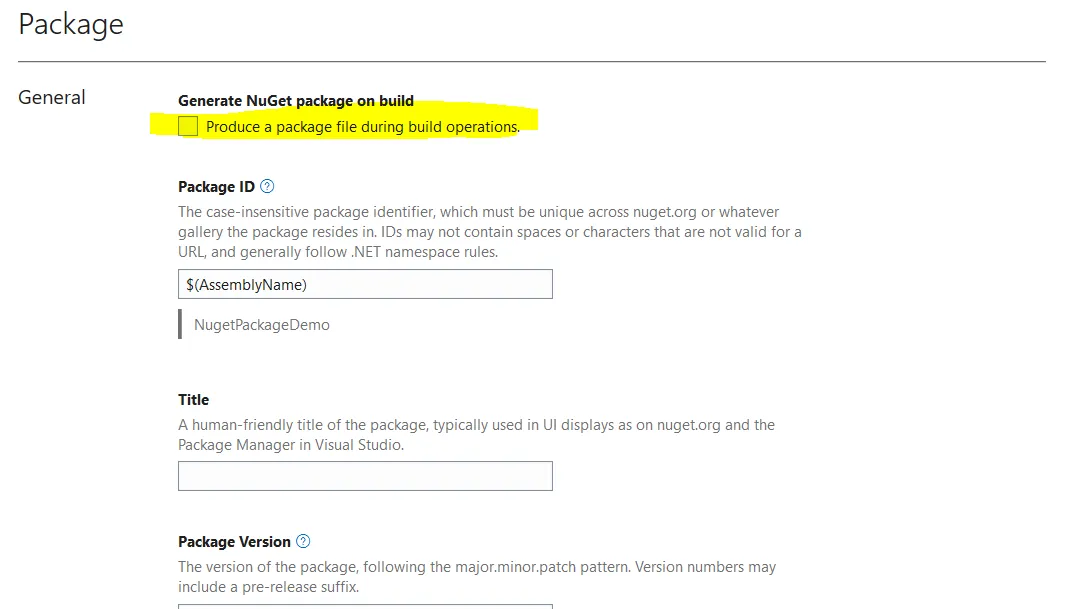 Create and publish a NuGet package using Visual Studio