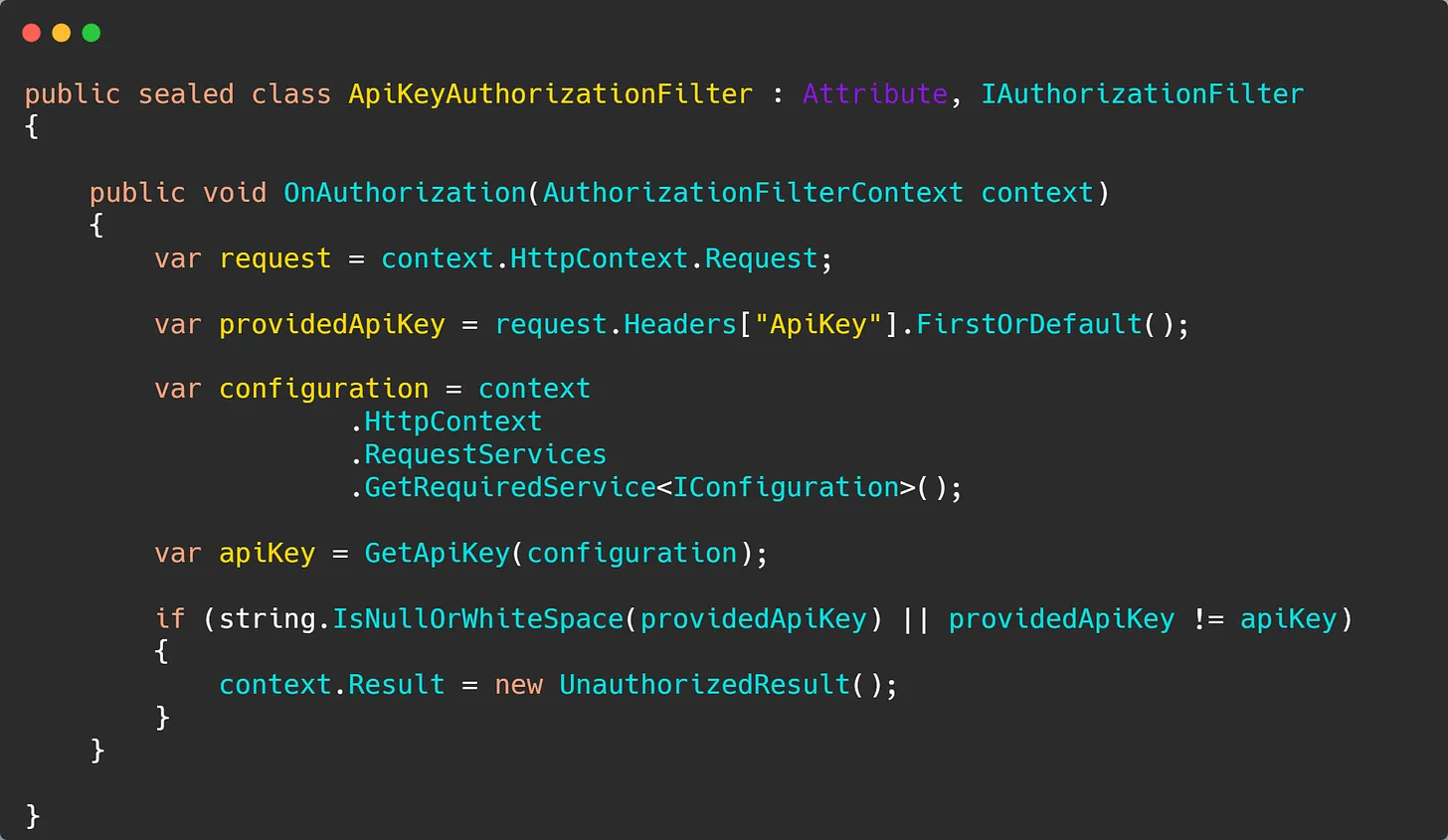 API Key Authentication in ASP .NET Core