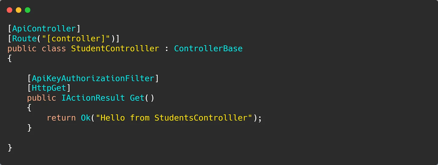 API Key Authentication in ASP .NET Core