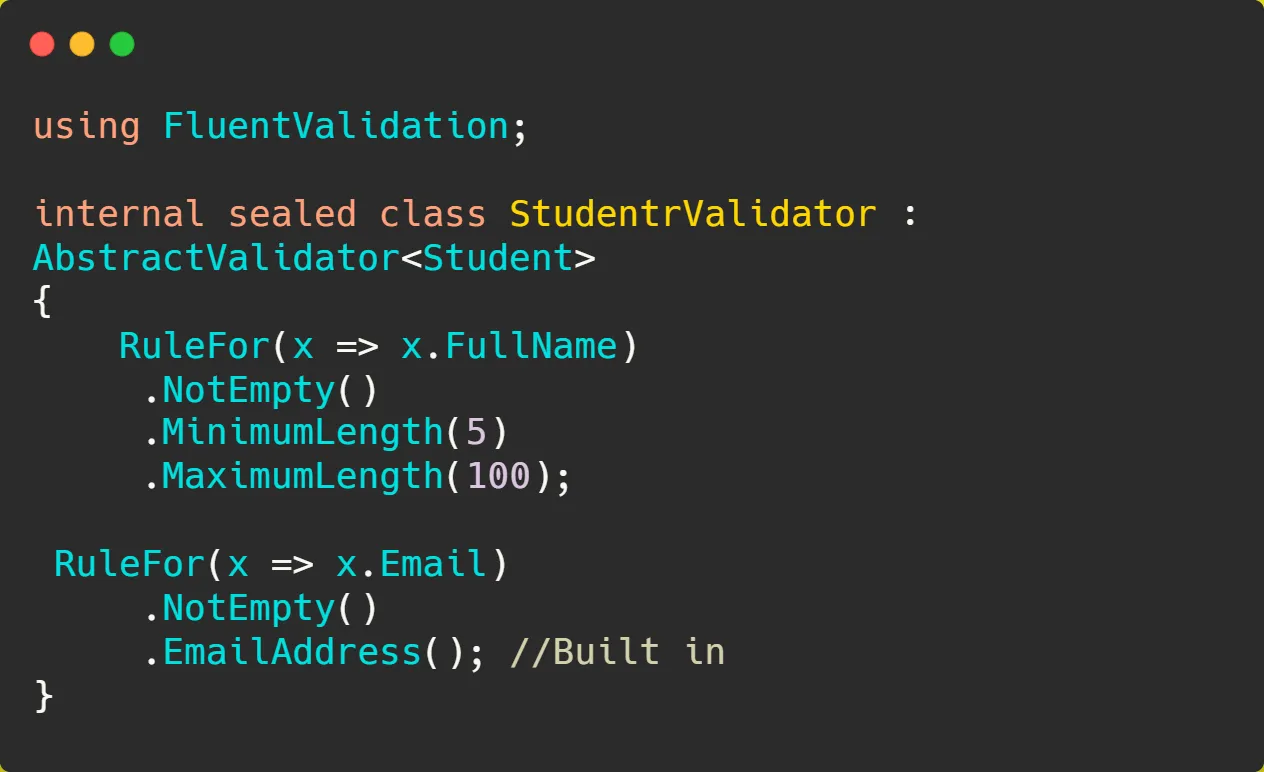 Fluent Validation in .NET